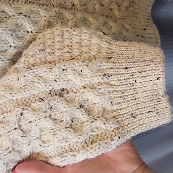 Vintage Tivoli 70's / 80's Irish Fisherman Cable Knit 100% Wool Sweater Size XL - Picture 4 of 5